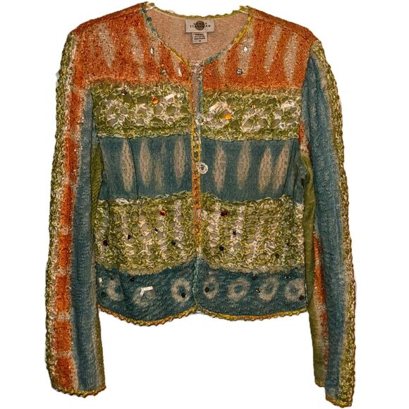 Vtg Sandy Starkman Button Cardigan sweater size Medium - Picture 1 of 8